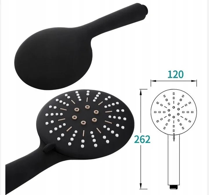 Kézi zuhany Rea black mat