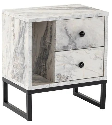 Éjjeliszekrény Glimmer - Fressia Marble, Fekete