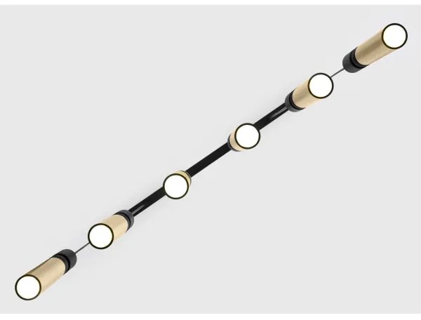 Jupiter 2008 - Csillár zsinóron ALAS 6xGU10/10W/230V arany/fekete