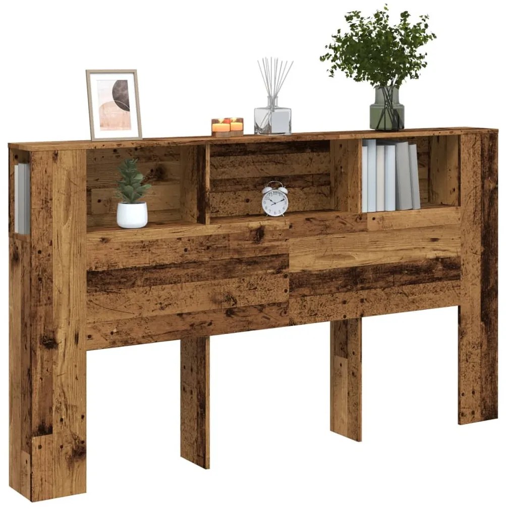 antik fa színű szerelt fa áthidalószekrény 180x18,5x102,5 cm