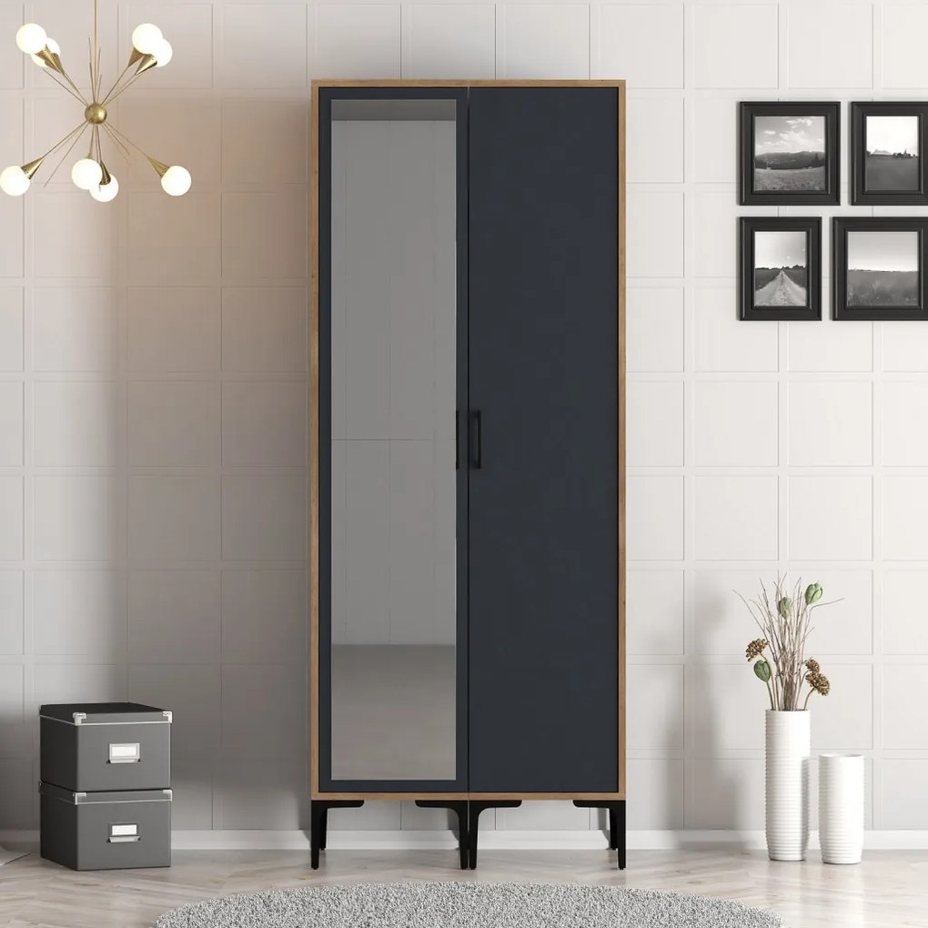 Kumsal gardróbszekrény, dió-antracit, 80 cm – TR845HCT5429