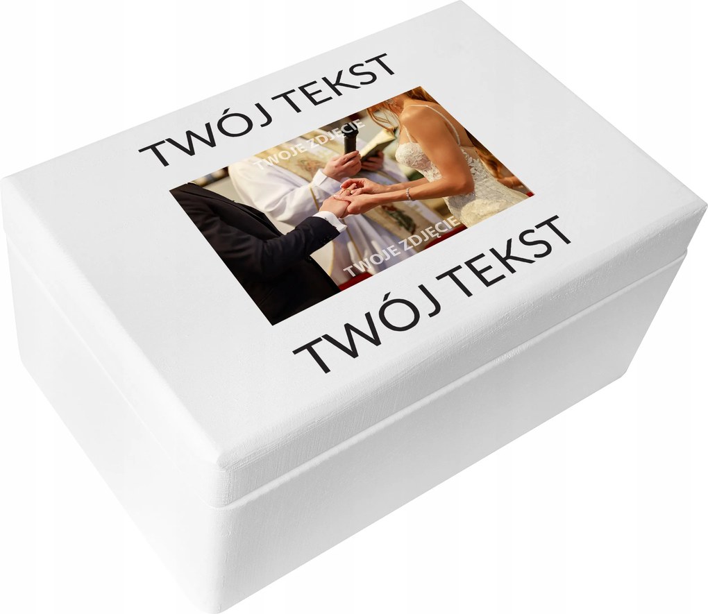 Gravírozott doboz esküvői ajándék születésnap fénykép és szöveg Uv nyomtatás 30x20x14