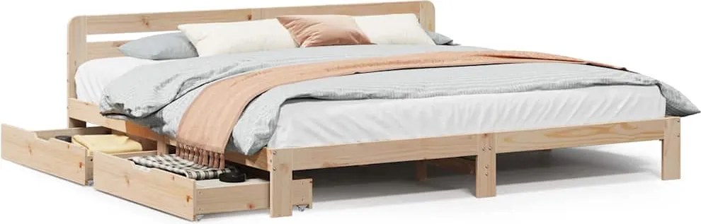 vidaXL tömör fenyőfa ágy matrac nélkül 200 x 200 cm