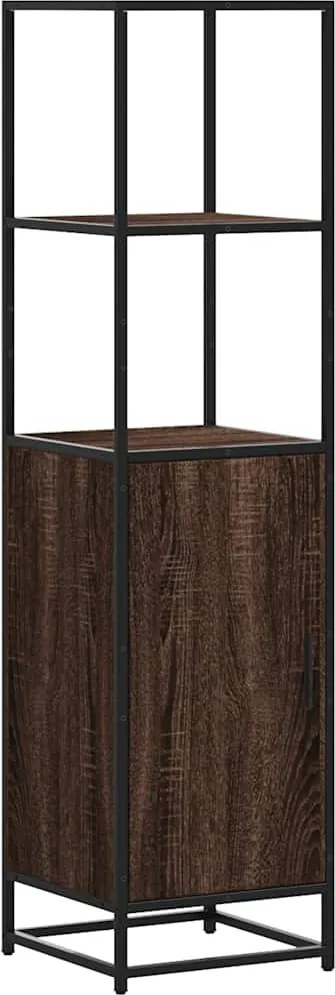 vidaXL Magastábla barna tölgy 35,5x35x139 cm műanyag fa és fém