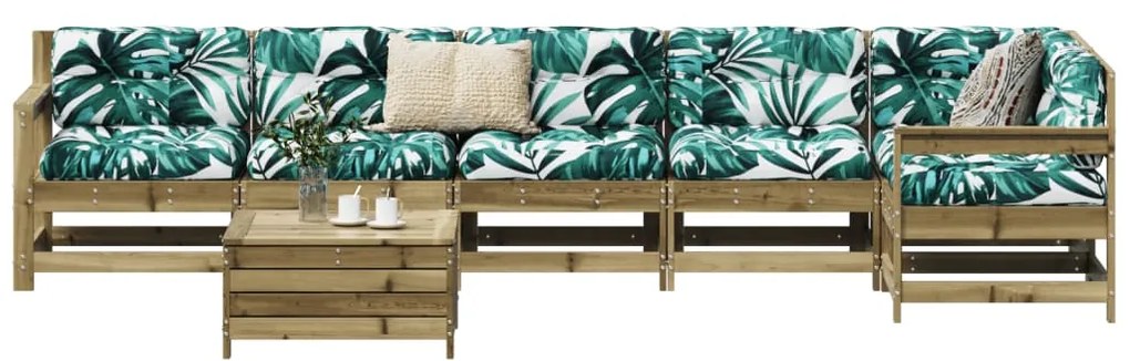 vidaXL 7 részes impregnált fenyőfa kerti kanapészett