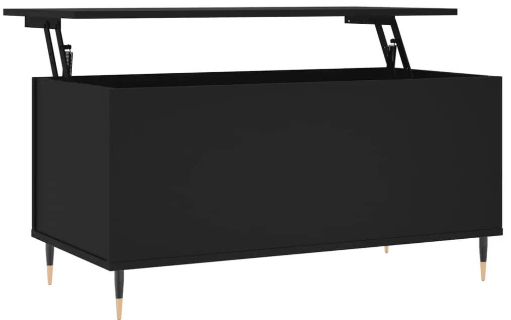 Fekete szerelt fa dohányzóasztal 90x44,5x45 cm