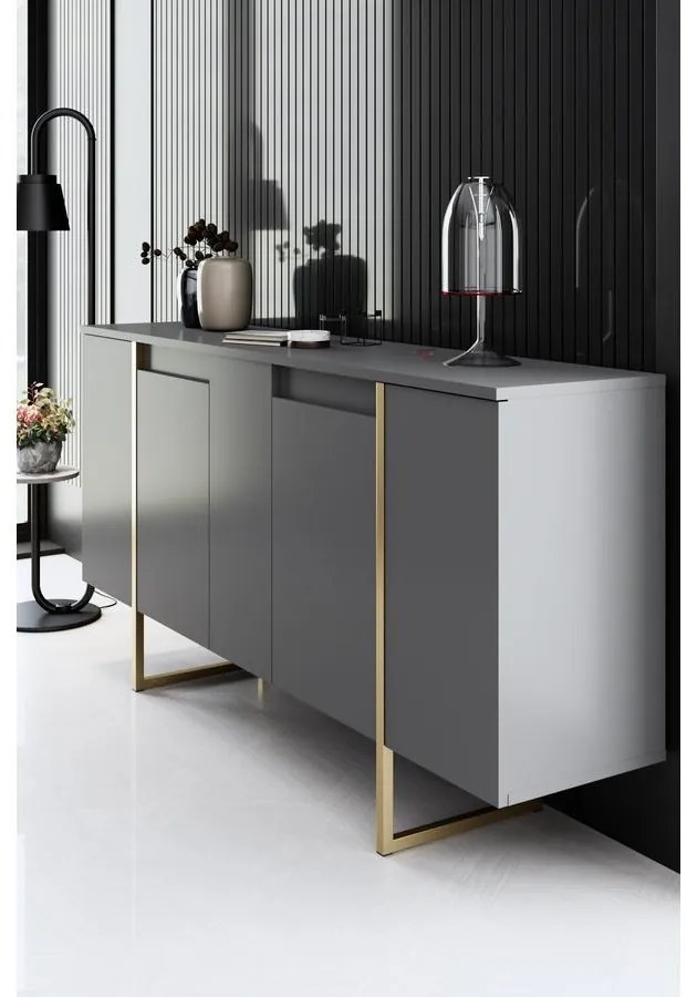 Konzolasztal Luxe - Anthracite, Gold