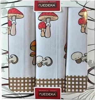 Konyhai Törlőkendő Szett 3db 50x70 Pamut 100% Gomba 01