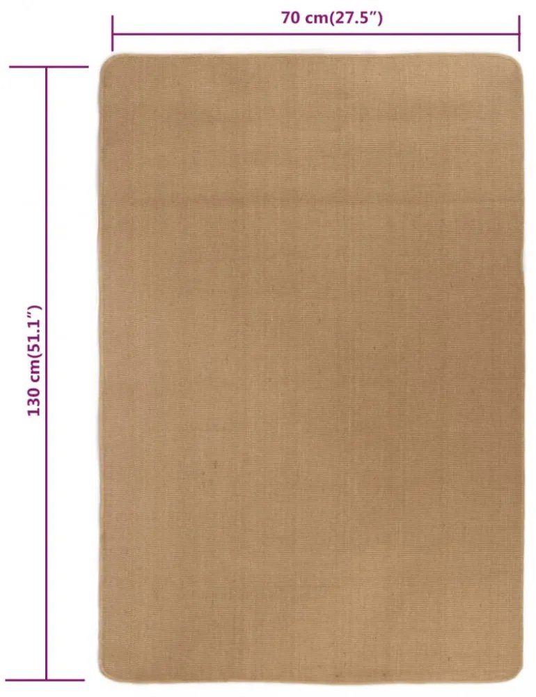 vidaXL természetes színű juta szőnyeg latex hátoldallal 70 x 130 cm
