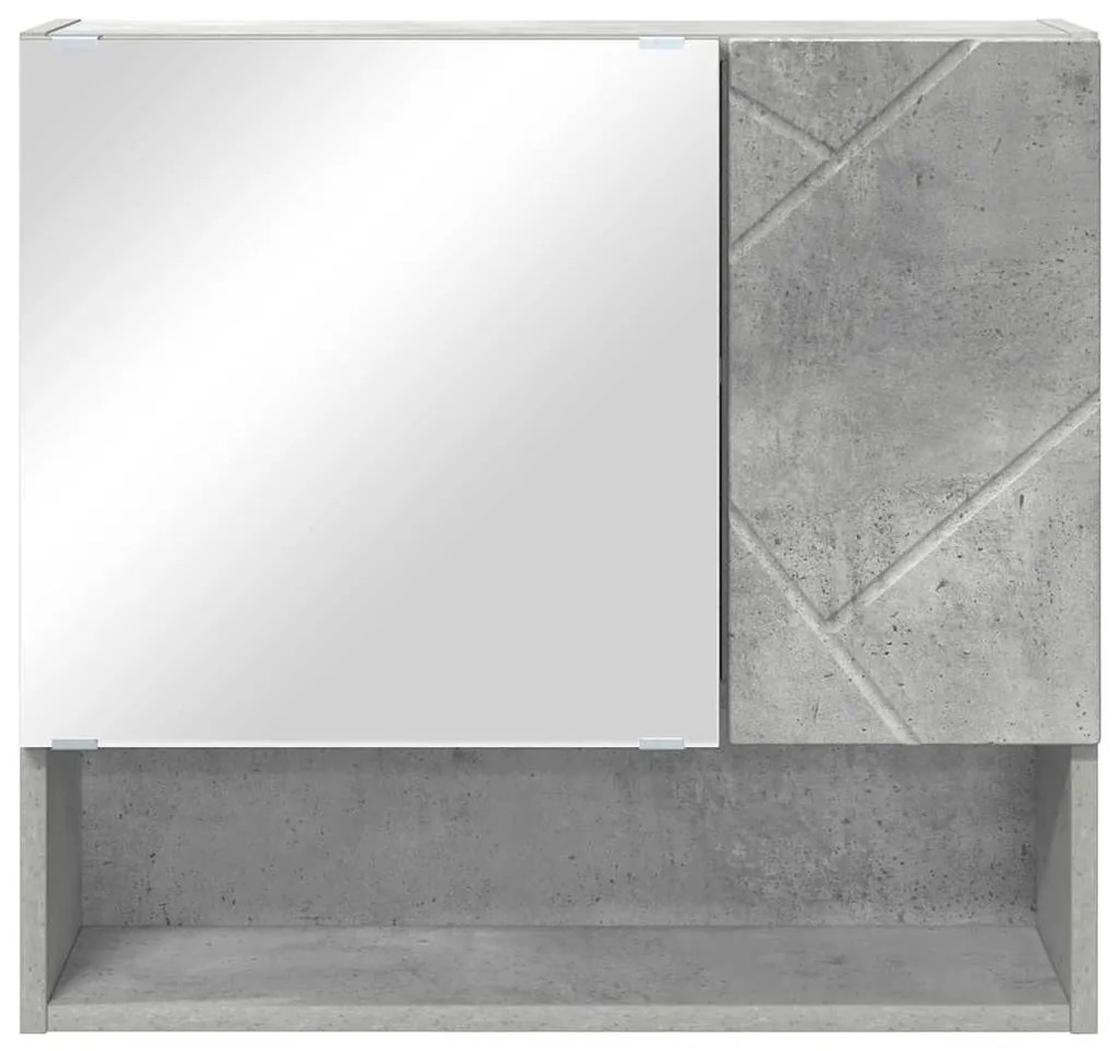 Tükörszekrény polcokkal Beton szürke 59 x 17 x 55 cm Faanyag