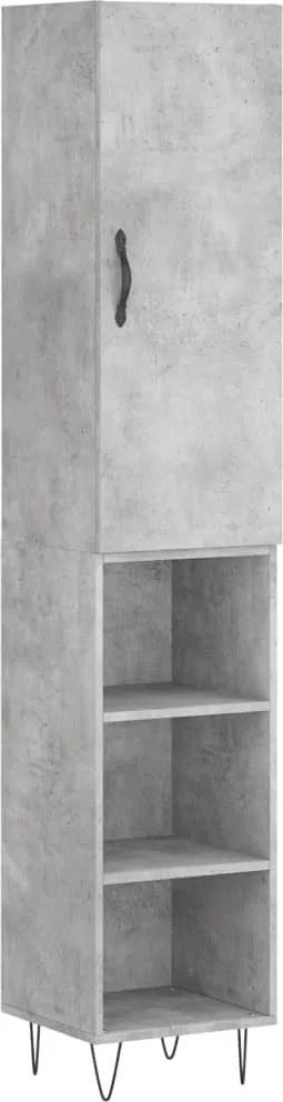 vidaXL betonszürke szerelt fa magasszekrény 34,5x34x180 cm