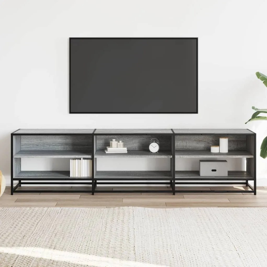 szürke sonoma színű szerelt fa TV-szekrény 180 x 40 x 46 cm