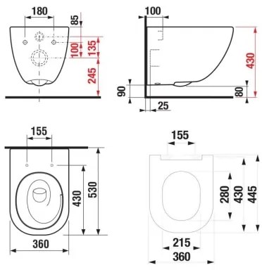 JIKA H8667180000001 - Fali WC MIO + SoftClose MIO WC-ülőke