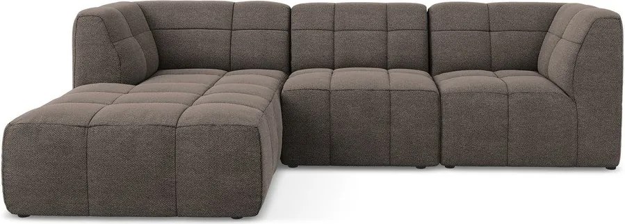 Barna buklé sarokkanapé (bal oldali-heverő résszel) Aloha – Makamii