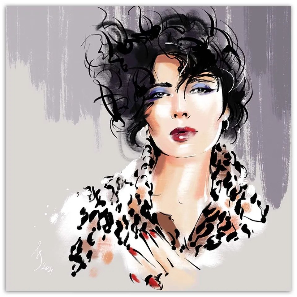 Gario Vászonkép 80-as évek noi retro divat - Irina Sadykova Méret: 60 x 60 cm