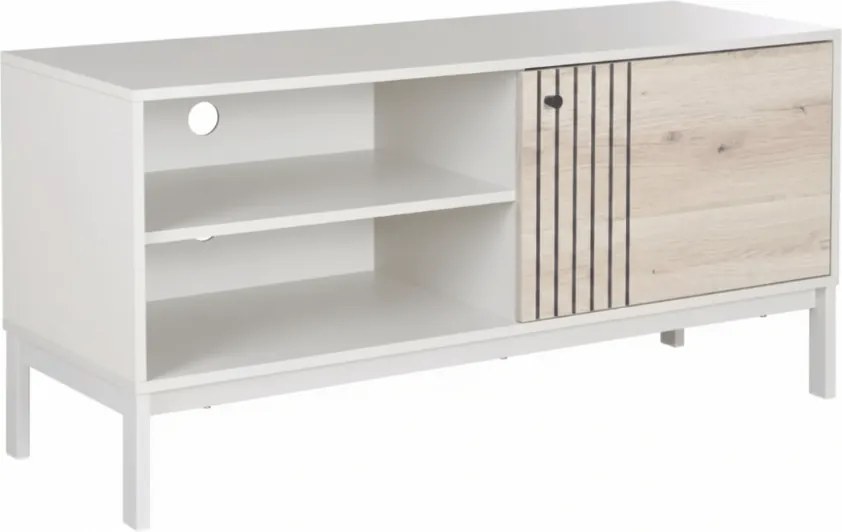 TV szekrény FROST 120x40 cm fehér, alpesi tölgy dekoráció