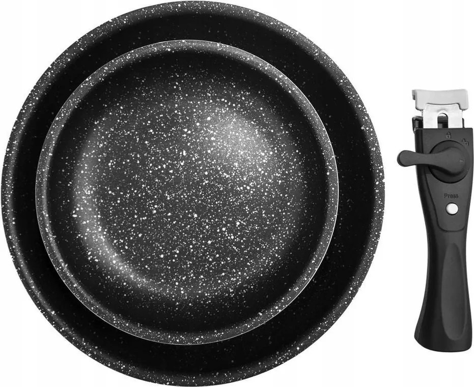 2x Gránit serpenyő szett Orion serpenyő szett 20+26 cm levehető fogantyú
