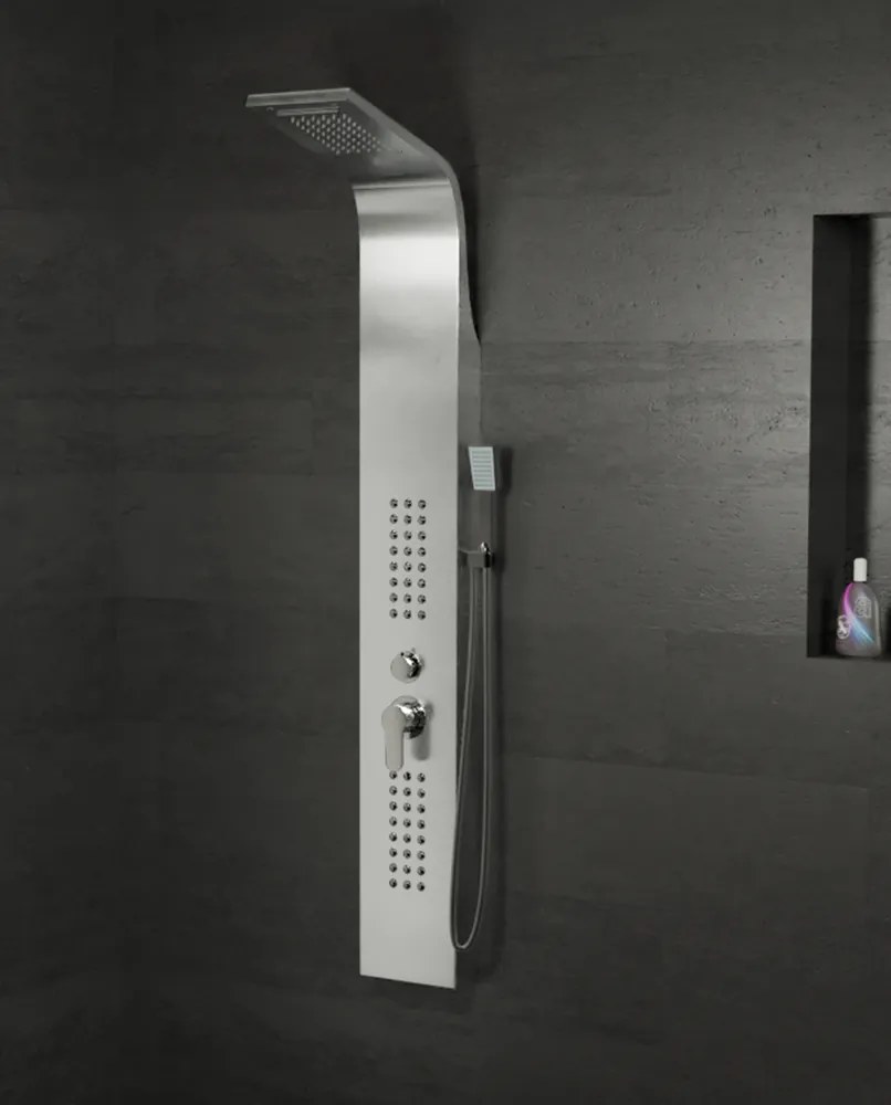 Alegre || Silver zuhanypanel, rozsdamentes acél