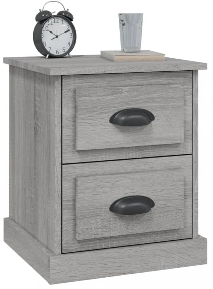 vidaXL 2 db szürke sonoma színű fa éjjeliszekrény 39 x 39 x 47,5 cm