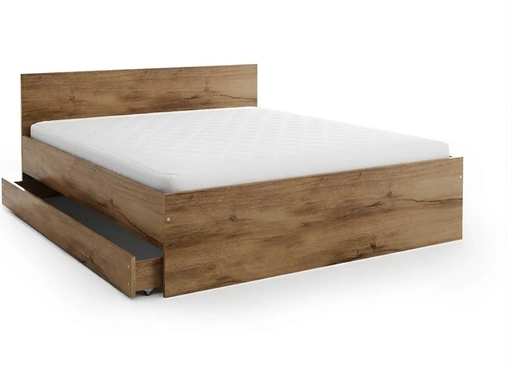 Ágy ELISA 120 x 200 cm, artisan tölgy Ágyrács: Lamellás ágyrács, Matrac: Deluxe 10 cm matrac