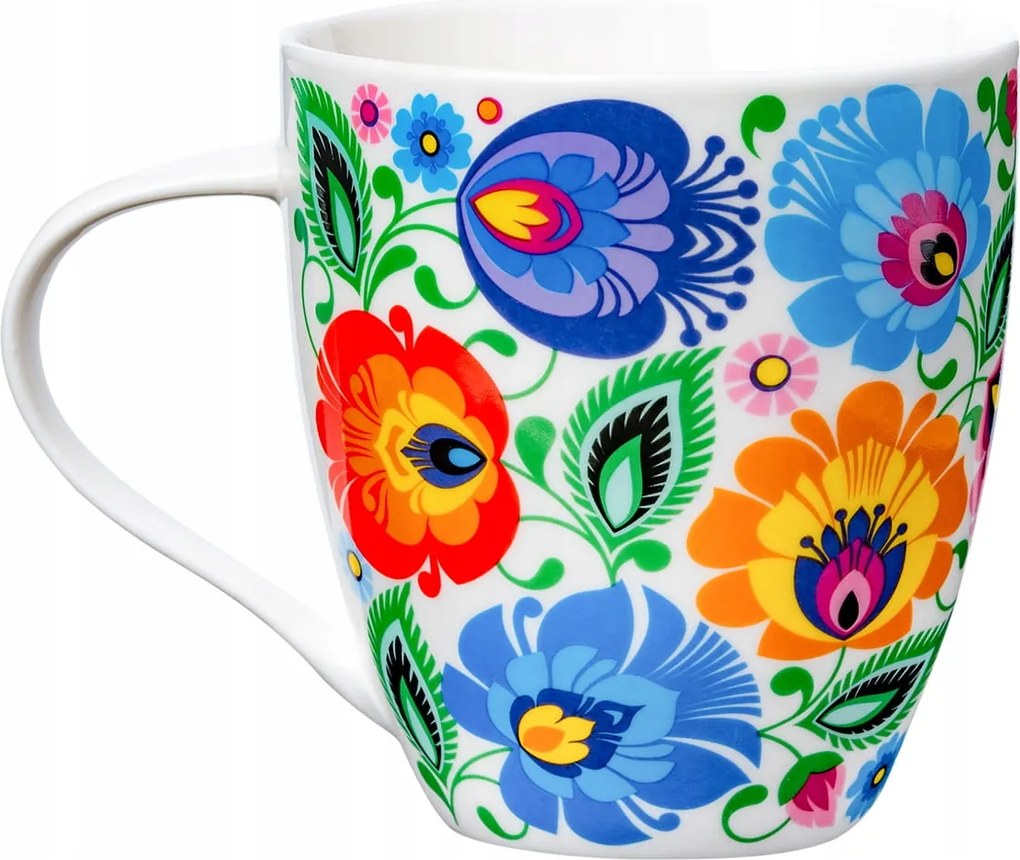 Népi Bögre Vadász Mintás Fehér 480 ML