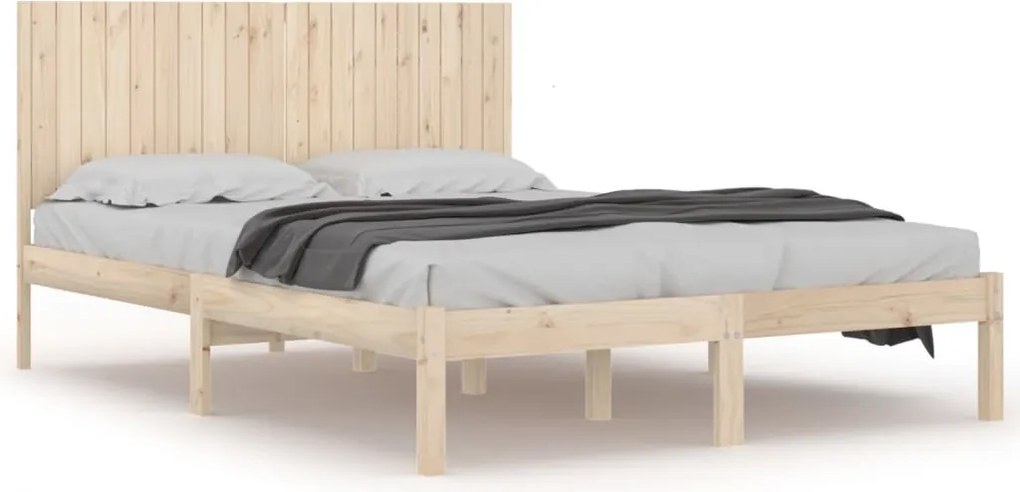 vidaXL tömör fenyőfa ágy matrac nélkül 200 x 200 cm