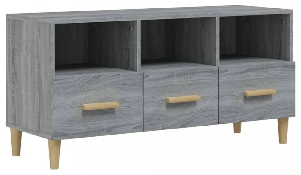 szürke sonoma színű szerelt fa TV-szekrény 120 x 36 x 50 cm