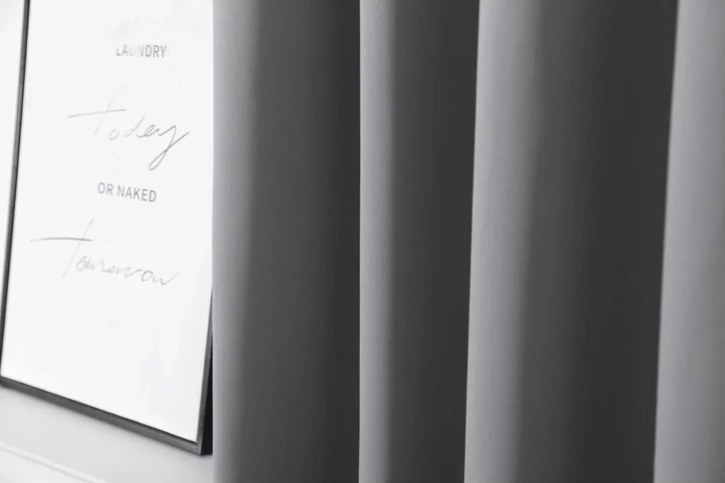 Függöny OXFORD LIGHT 140x250 cm, világosszürke Felfüggesztés: Hullámos sínszalag