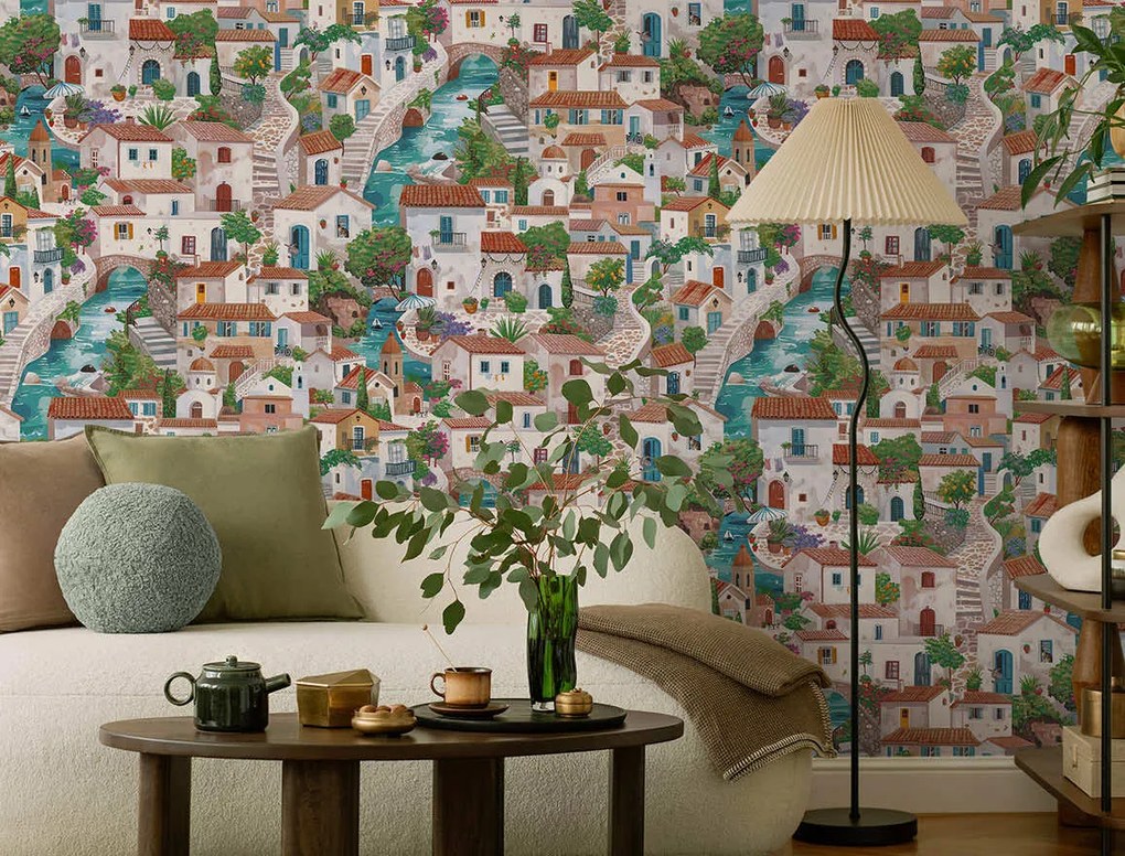 Holden Decor Wanderlust Monteroso színes mediterrán vlies tapéta – 92020