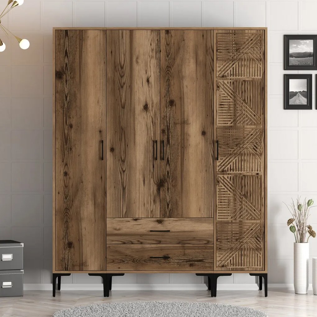 Kumsal gardróbszekrény, dió, 160 cm – TR845HCT5492
