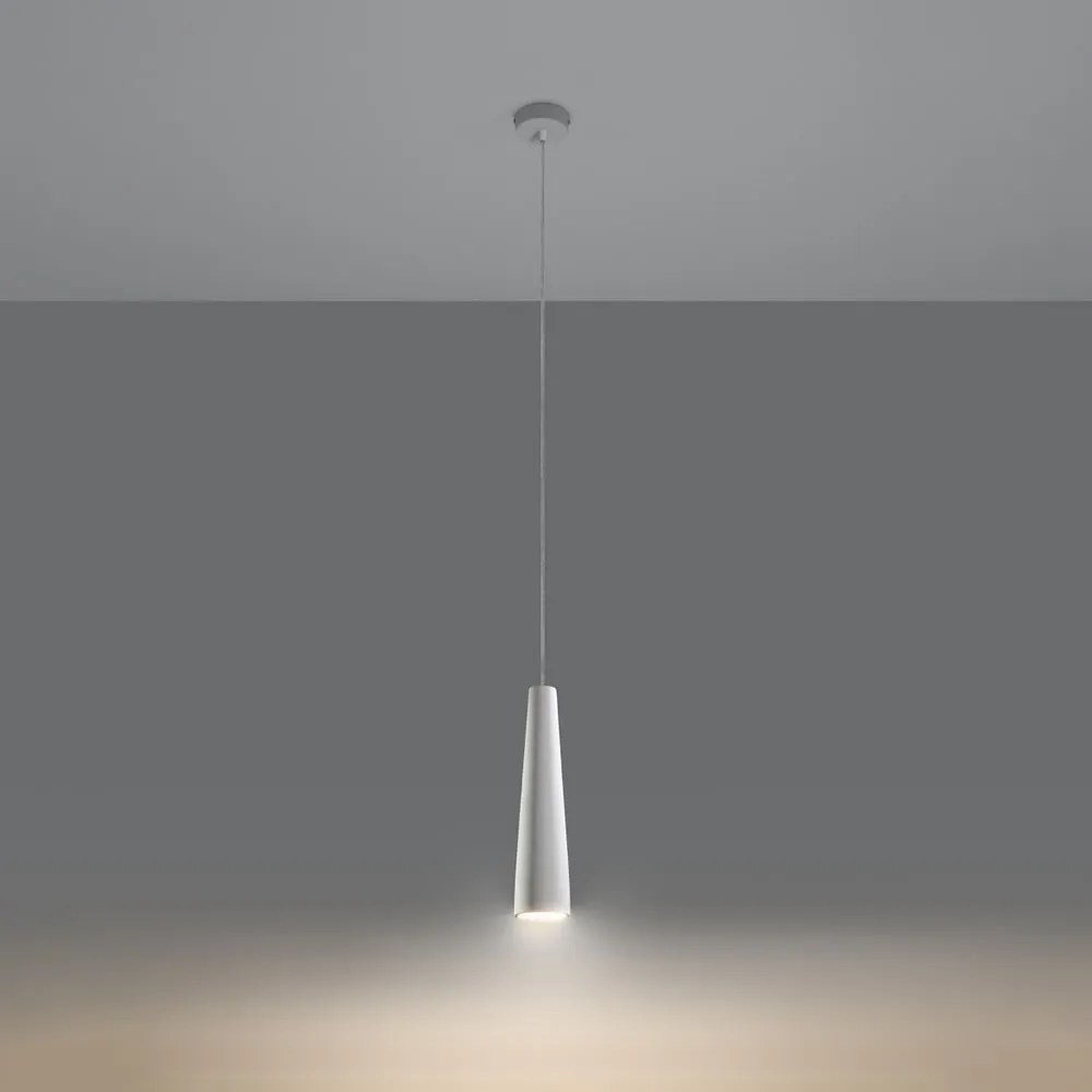 Fehér függőlámpa kerámia búrával ø 8 cm Alverna – Nice Lamps