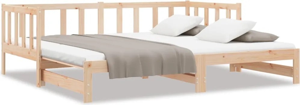 vidaXL tömör fenyőfa kihúzható kanapéágy 2x(80x200) cm