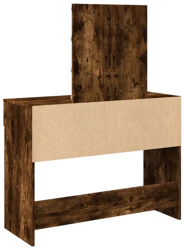 füstös tölgy színű fésülködőasztal LED-del 100 x 40 x 130 cm