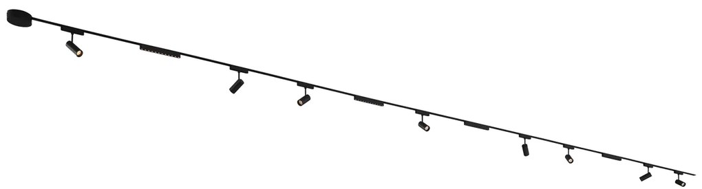 Sínrendszer 8 spotlámpával és 4 mennyezeti lámpával, fekete, 1 fázisú - Magnetic Gert Puntua