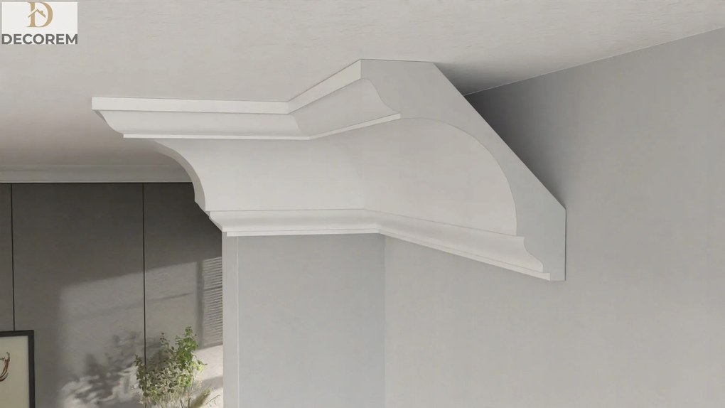 Mennyezeti díszléc DLP48 6cm x 6cm párkány stukkó Xps Decorem