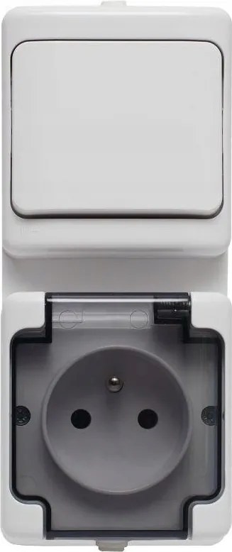 Egycsatlakozós hermetikus fehér, aljzattal