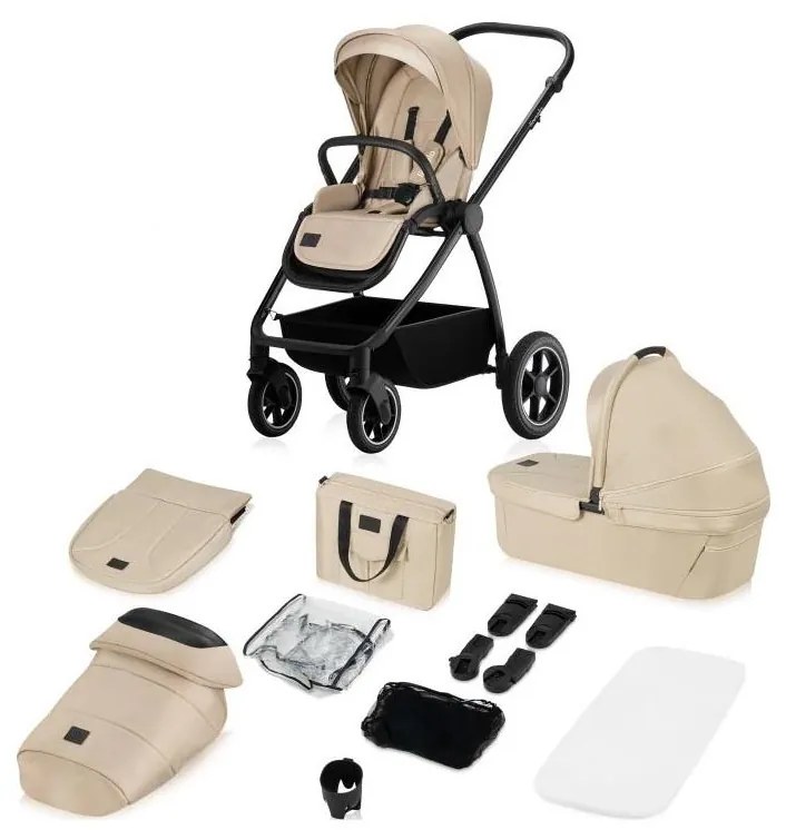 Lionelo - MERIL 2 az 1-ben kombinált babakocsi Beige Sand