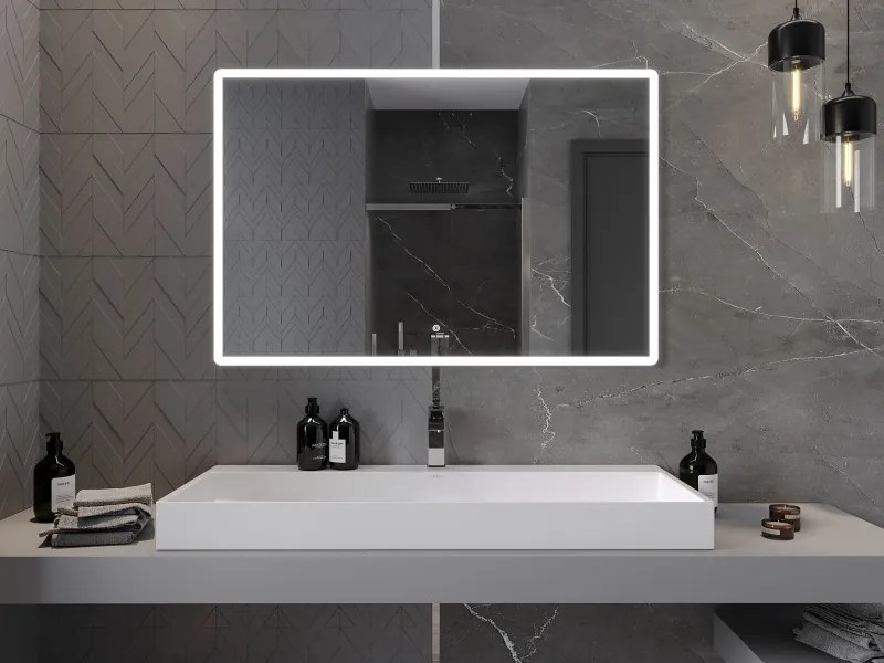 Mexen Navia, LED fürdoszobai tükör háttérvilágítással 120 x 80 cm, 6000K, páramentesíto, 9803-120-080-611-00