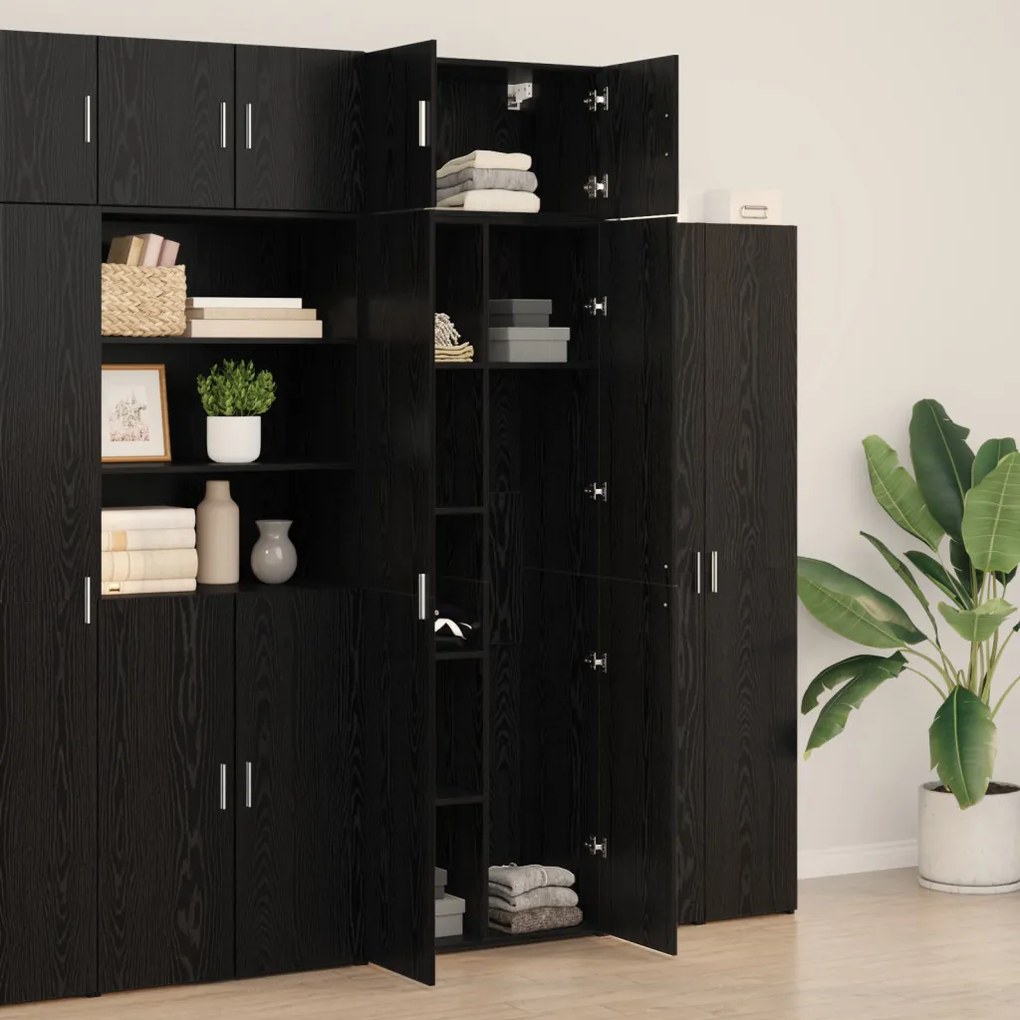 tárolószekrény Fekete tölgy 70x42.5x225 cm Mérnöki Fa