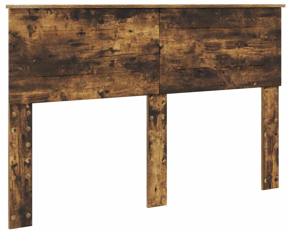 vidaXL Tárolós Ágy fejtámlával Füstölt tölgy 140 x 200 cm Faanyag