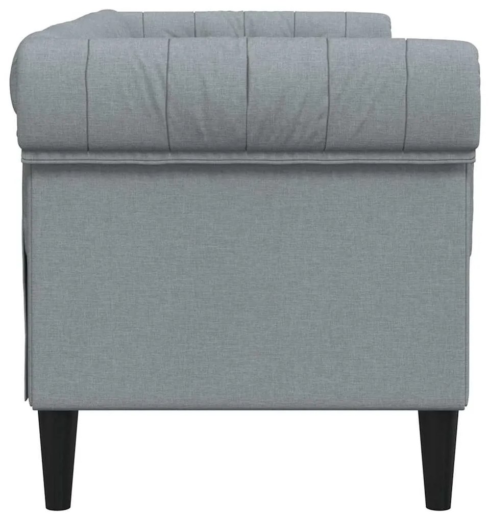 Chesterfield kanapé Világosszürke 182.5 x 74.5 x 74.5 cm szövet