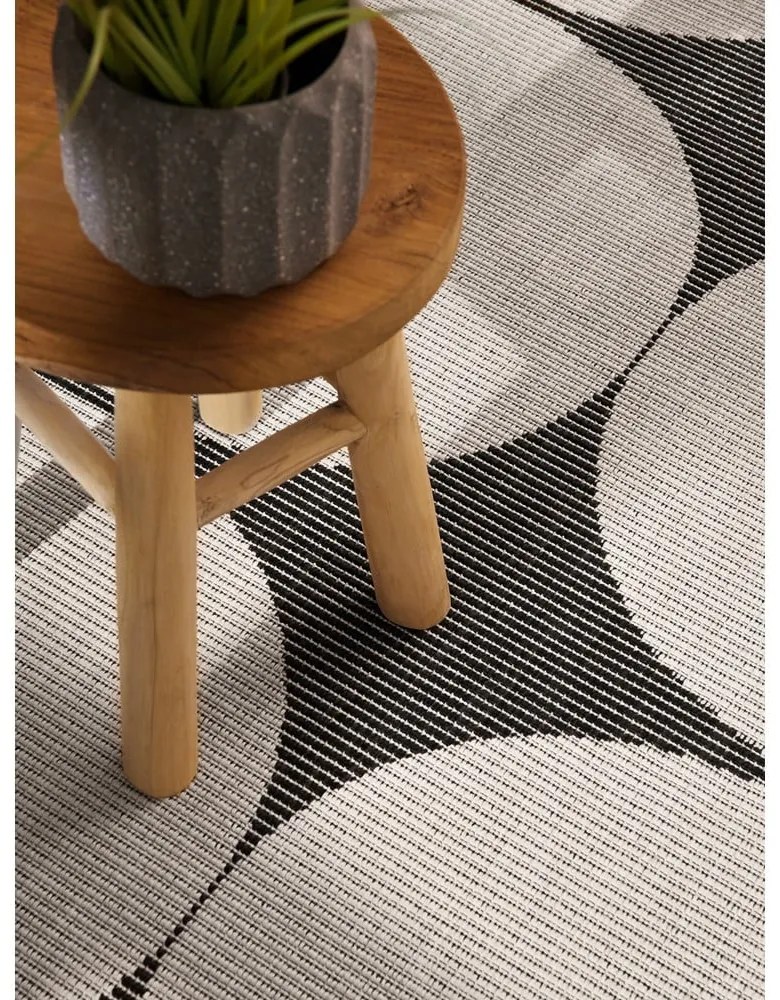 Fekete-fehér kültéri-beltéri szőnyeg 120x170 cm Duet Bowen – NORTHRUGS