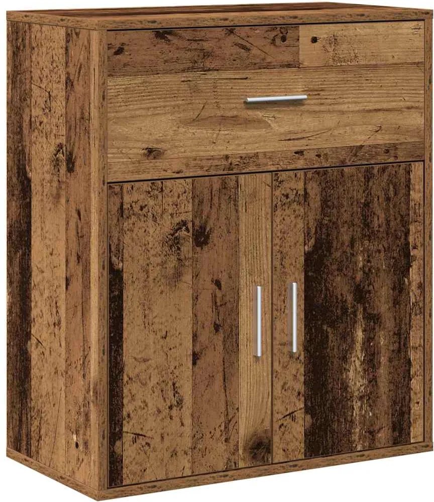 vidaXL Széf fiókkal Öreg fa 60 x 31 x 70 cm Faanyag