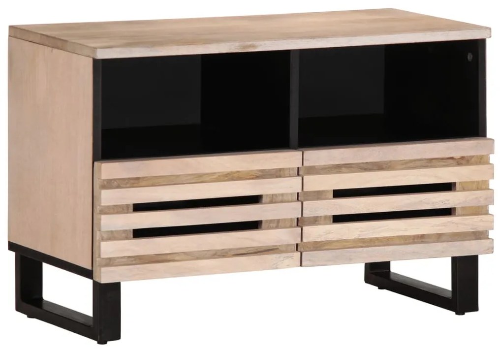 fehér tömör mangófa TV-szekrény 70 x 34 x 46 cm