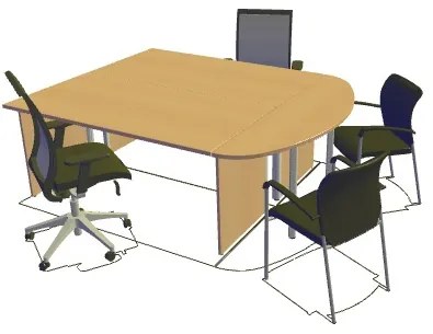 Tálaló 160 x 45 cm, ProOffice A, bükkfa