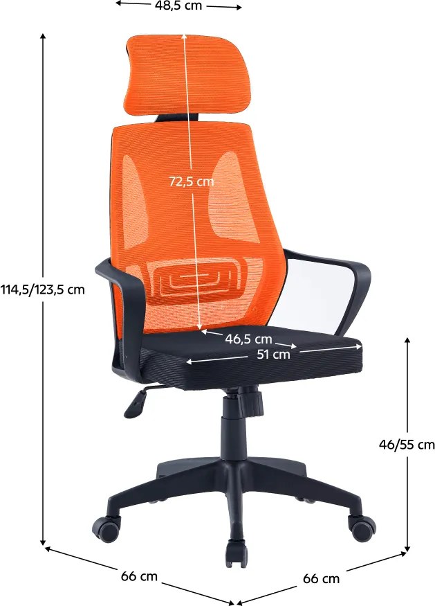 Irodai szék, fekete/narancssárga, TAXIS NEW