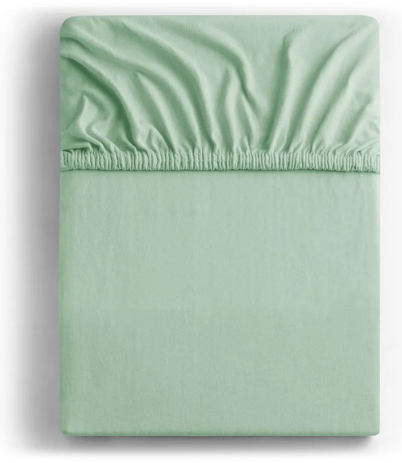 Világoszöld gumis jersey lepedő 90x200 cm Amber – Restilo