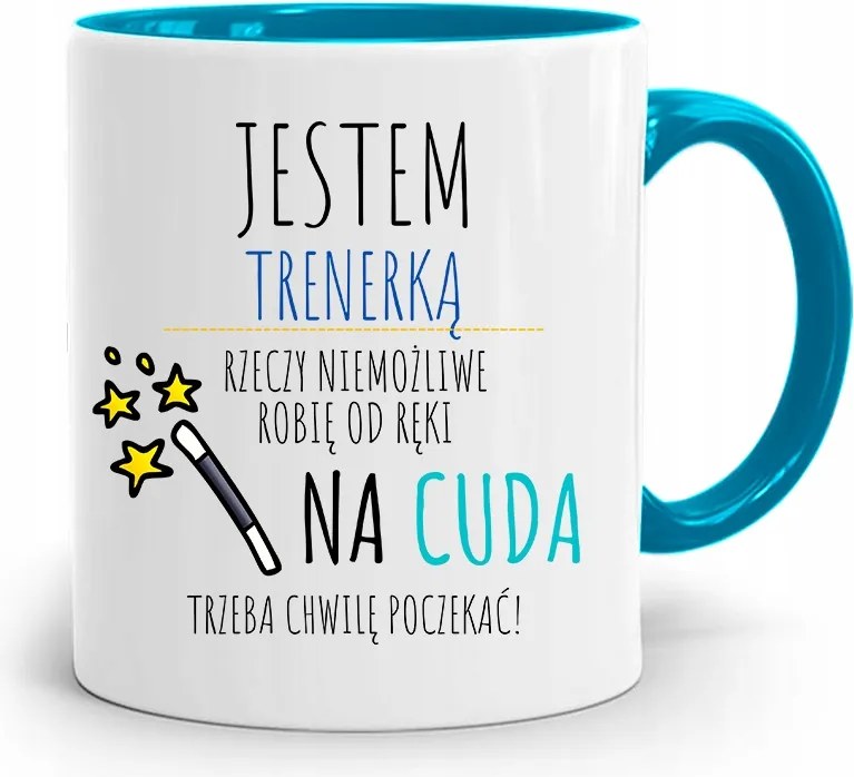 Edzőnőnek Edzőterem Bögre Kék nyomott mintával