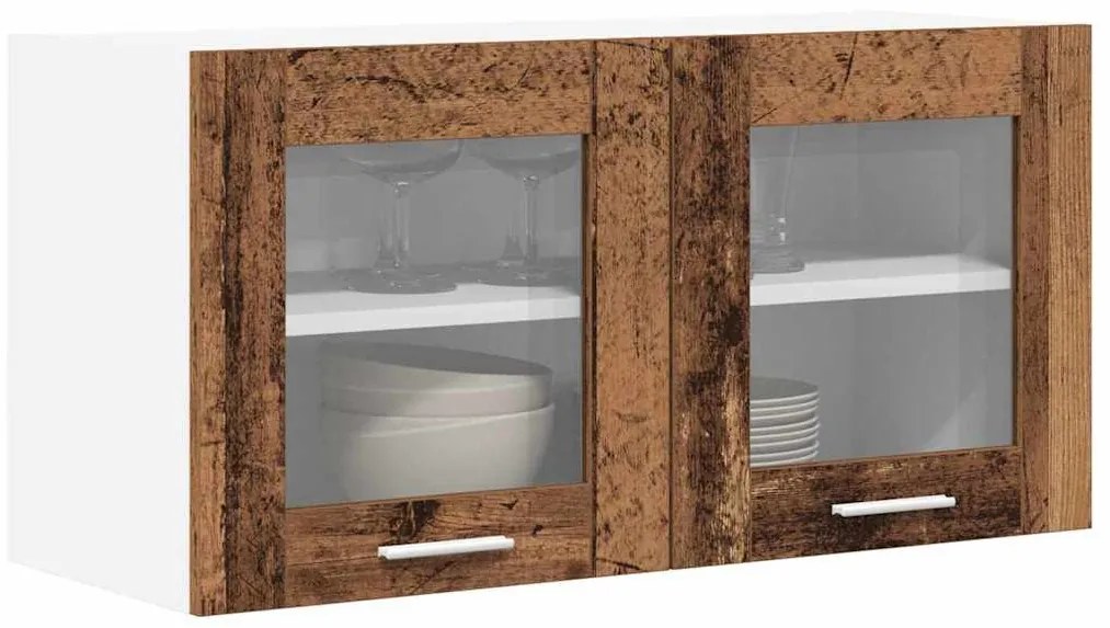 Függő szekrény Riga Régi fa és fehér 80 x 31 x 40 cm Faanyag