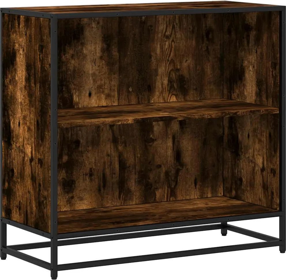 vidaXL füstös tölgy színű szerelt fa könyvszekrény 80,5x35x76 cm